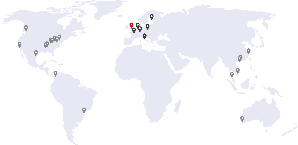 A map displaying Colson's distribution around the globe